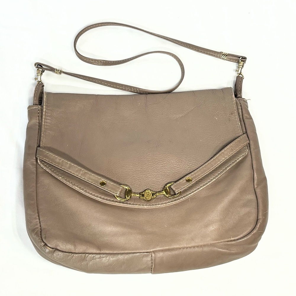 Vintage FS Originals Taupe Genuine Leather Shoulder Bag H2003